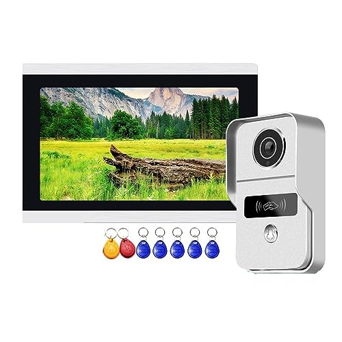 10 Zoll 1080p Wifi Drahtlose Video Türsprechanlage System RFID Türklingel Kamera Smart App Motion Record Entsperren(Size:Set 1 No Card) von nmbhus