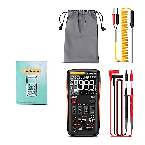 Digital Multimeter Digital Multimeter 9999 Zählt True RMS Automotive Elektrische Transistor Kondensator NCV Tester Professionelle Meter Test (Color : Q1 Orange) von nmbhus