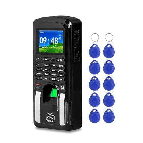 RFID-Zugangskontrolle, TCP/IP, biometrisches Zeitsystem, Maschine, Mitarbeiterregistrierer, USB 2,4 Zoll (6,1 cm) (Größe: Schwarz) von nmbhus