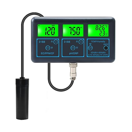 nmbhus Digitaler Wasserqualitätsanalysator für Whirlpool-Aquarien, intelligente Bluetooth-App, Online-Controller, pH-Tester EC ORP TDS RH% CF, Temperaturmessgerät nmbhus Digitaler Wasserqualitätsanalysator für Whirlpool-Aquarien, intelligente Bluetooth-App, Online-Controller, pH-Tester EC ORP TDS RH% CF, Temperaturmessgerät von nmbhus