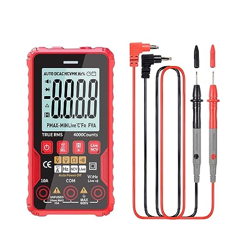 nmbhus Digitales Multimeter, Mini-Digital-Multimeter, automatisches Multimeter, Effektivwert-Multimeter, Tranistor-Messgerät mit Datenspeicherung von NCV, Taschenlampe mit 4000 Zählungen von nmbhus