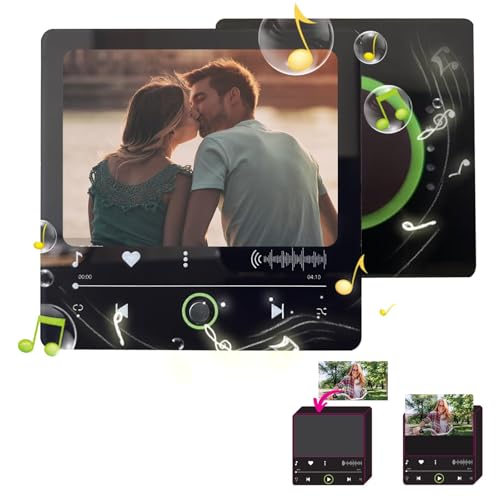 Musik-Kühlschrankmagnete, DIY-Musik-Kühlschrankmagnet, Bilderrahmen für Erwachsene, starker Acryl-Musikalbum, Kühlschrankmagnet kann Foto und Musik selbst ändern (nicht personalisiert) von nnOuOnn