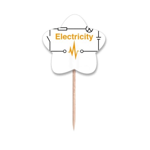 Elektrische Welle Batterie-Widerstandsschalter Zahnstocher Flaggen Sternetikett Cupcake Picks von no/no