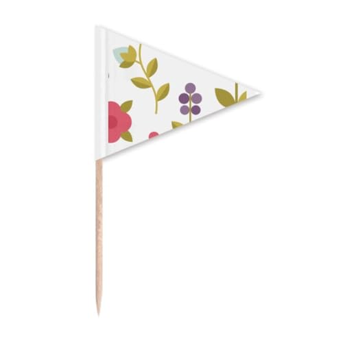 Illustration Zahnstocher mit Blumenmuster, Dreieck, Cupcake-Topper, Flagge von no/no