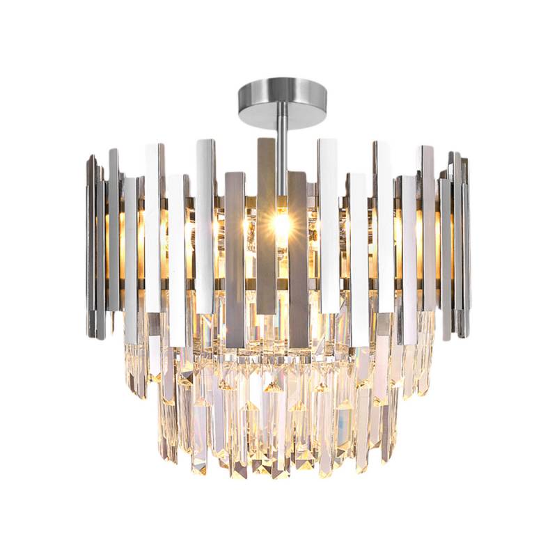 Aspen Deckenlampe Leuchte Chromfarben Glaskristall ø 45 Cm Metall Lampe Leuchte B-Ware von no name