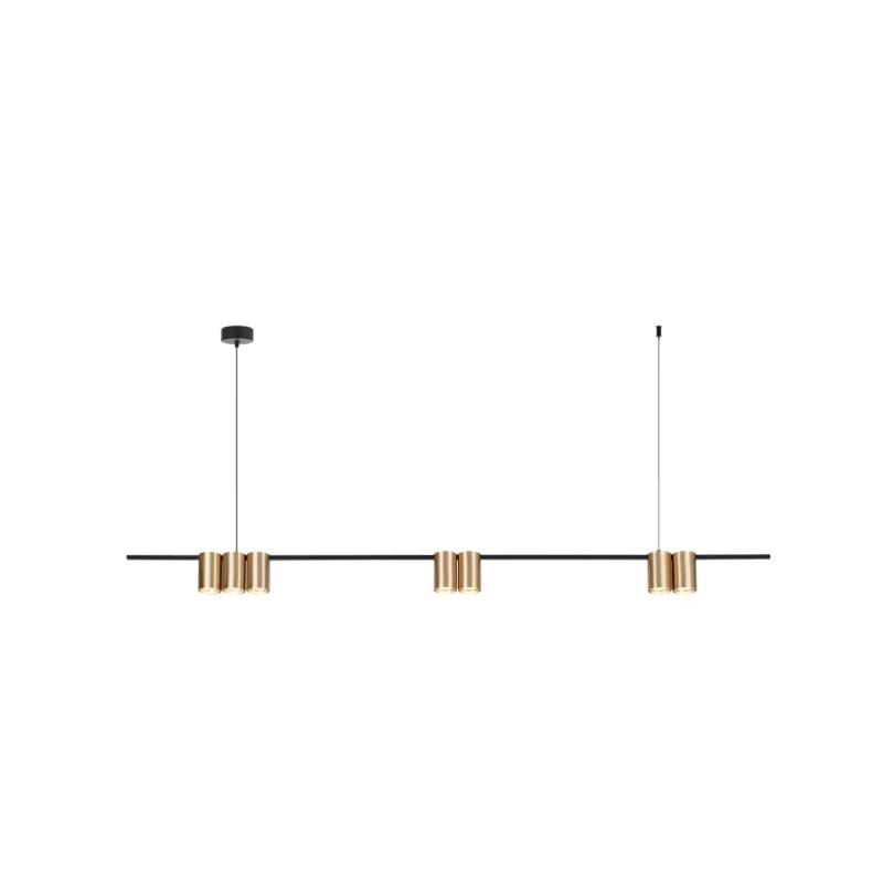 B-Ware Hängelampe Genesis Alu Schwarz/Gold 7 X Gu10 Länge 150 Cm Hängeleuchte Lampe756 B-Ware Hängelampe Genesis Alu Schwarz/Gold 7 X Gu10 Länge 150 Cm Hängeleuchte Lampe756 von no name