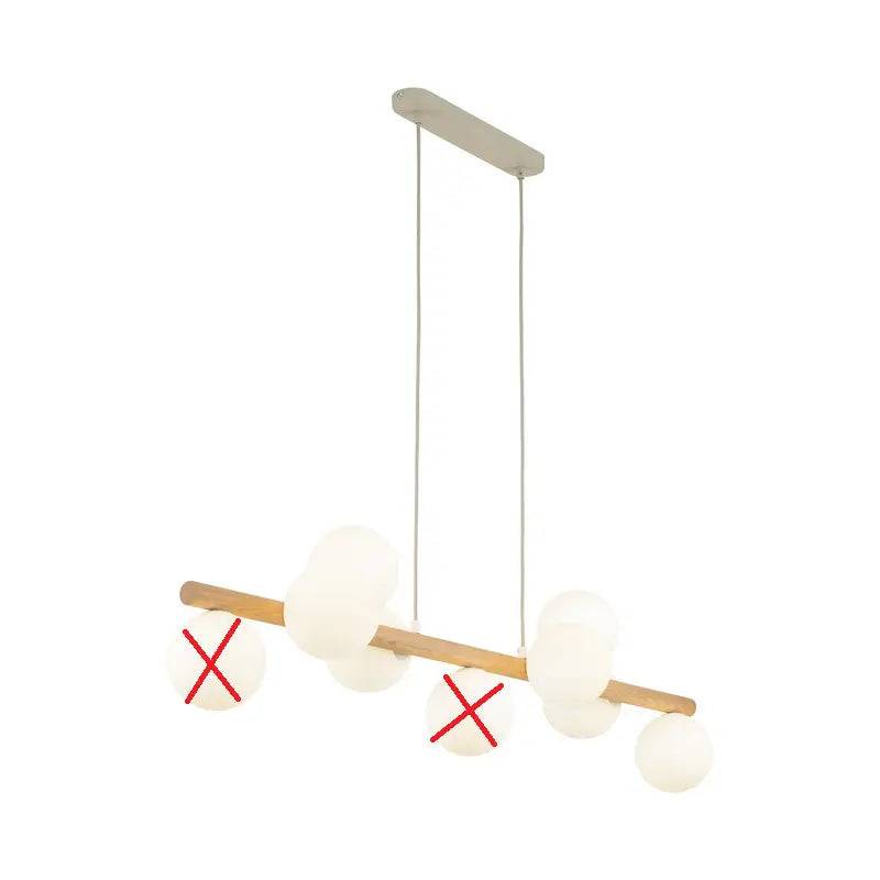 B-Ware Hängeleuchte Estera Opalglas Holz Neunflammig Hängelampe Lampe Siehe Text/F37 von no name