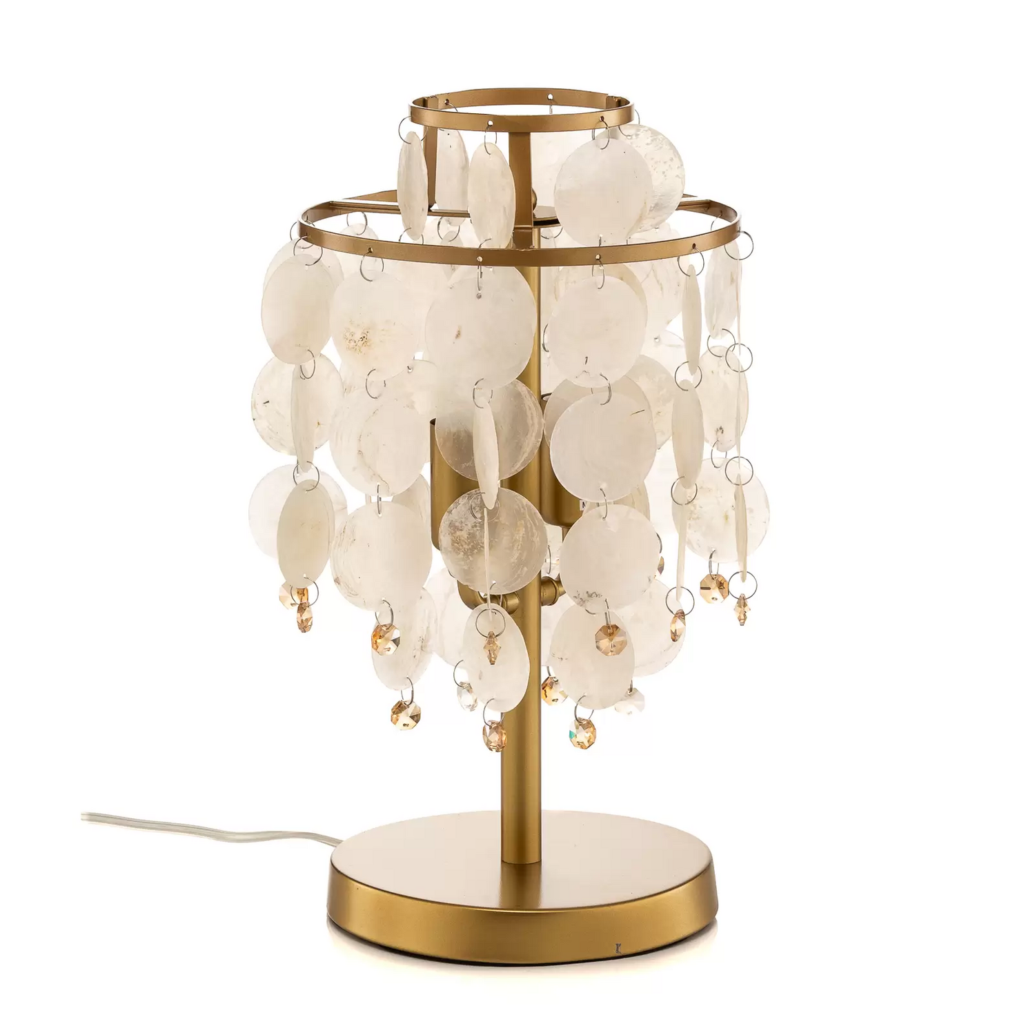 B-Ware Tischleuchte Ruben Mit Perlmuttscheiben Nachttischlampe Leuchte Leselampe E27 B-Ware Tischleuchte Ruben Mit Perlmuttscheiben Nachttischlampe Leuchte Leselampe E27 von no name