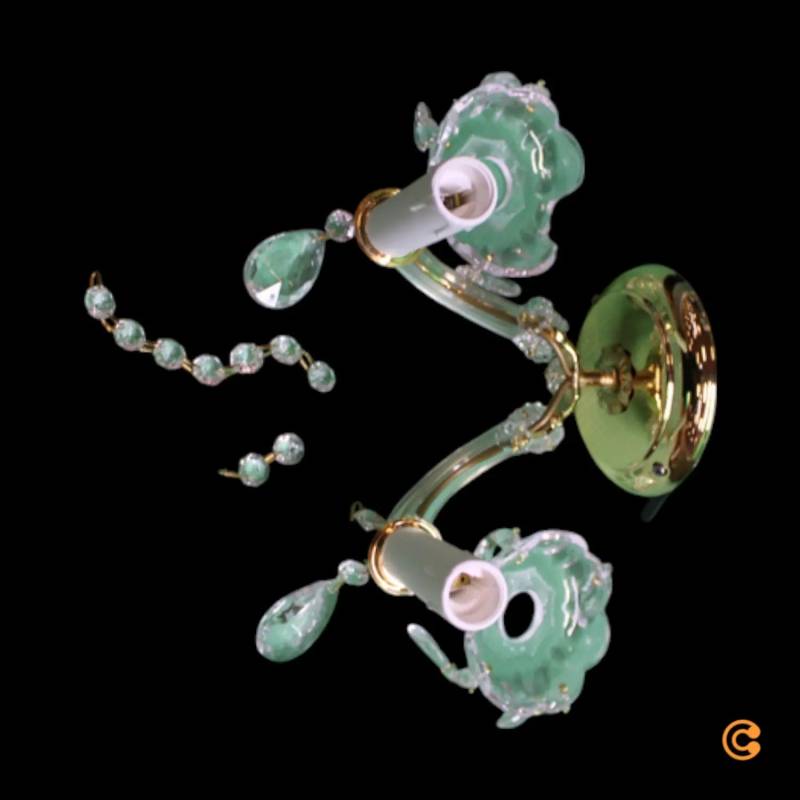 B-Ware Wandleuchte Marie Claire Kristallglas 2 Flammig Wandlampe Siehe Text/Foto von no name