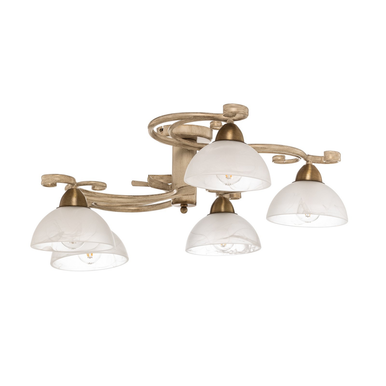 Deckenlampe Flora Fünf Glasschirme Weiß Messing Deckenleuchte Lampe Leuchte S51 B-Ware Deckenlampe Flora Fünf Glasschirme Weiß Messing Deckenleuchte Lampe Leuchte S51 B-Ware von no name