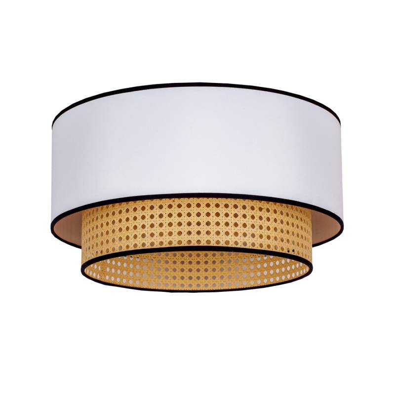 Deckenleuchte Boho Rattan Textil Beige Weiß Deckenlampe Lampe Leuchte Licht Spot B-Ware von no name