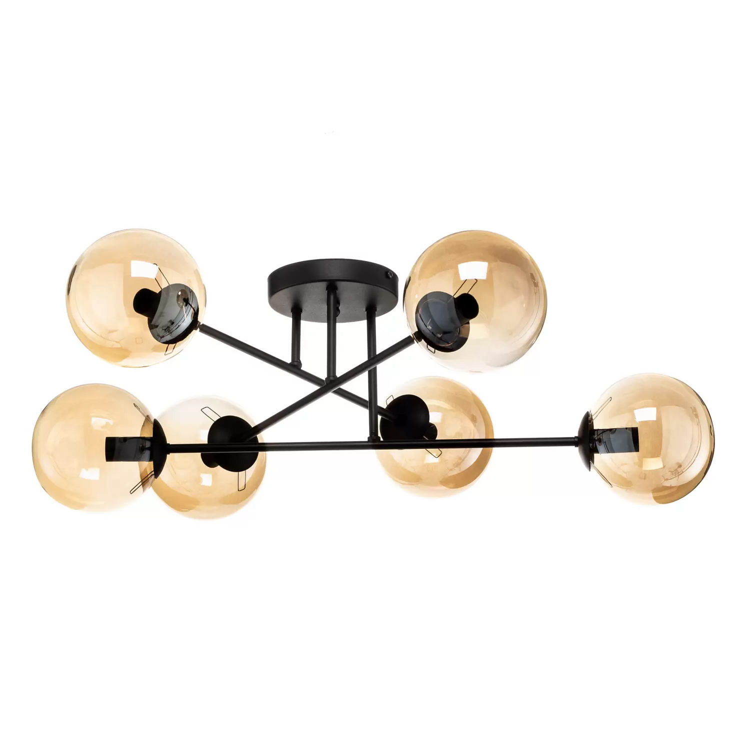 Deckenleuchte Glassy Glas Amber Deckenlampe Pendelleuchte Lampe Kronleuchter E14 B-Ware von no name