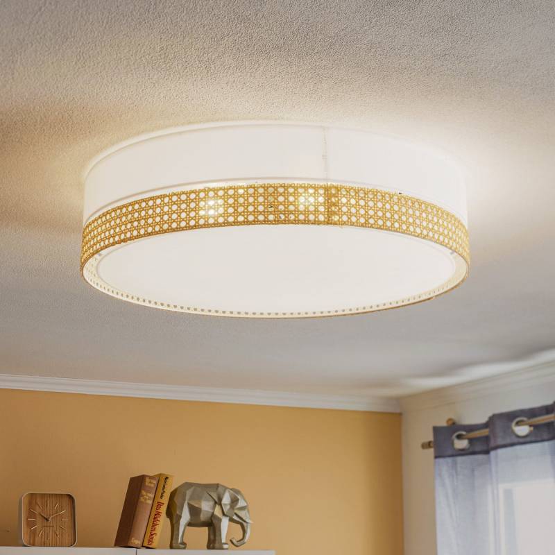 Deckenleuchte Paglia Weiß Rattan ø 60 Cm Deckenlampe Lampe Leuchte Spot Strahler B-Ware von no name