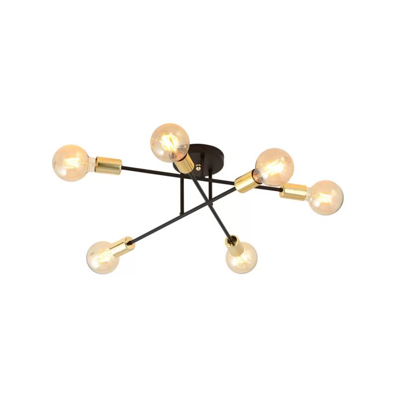 B-Ware Deckenleuchte Veken 6 B Sechsflammig Schwarz Gold Deckenlampe Lampe Leuchte Spot B-Ware Deckenleuchte Veken 6 B Sechsflammig Schwarz Gold Deckenlampe Lampe Leuchte Spot von no name