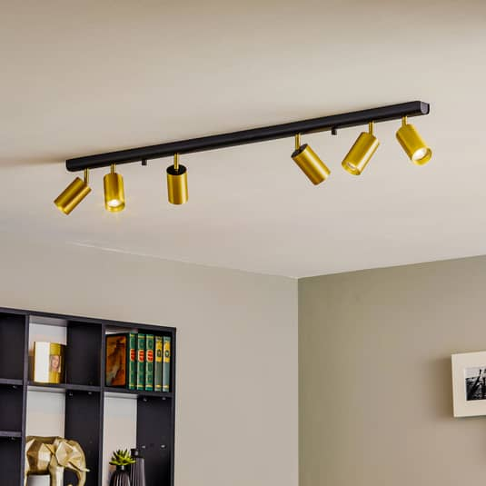 Deckenstrahler Eye Spot 6 Flammig Lampe Leuchte Deckenlampe 10 W Schwarz/Mess31 B-Ware von no name