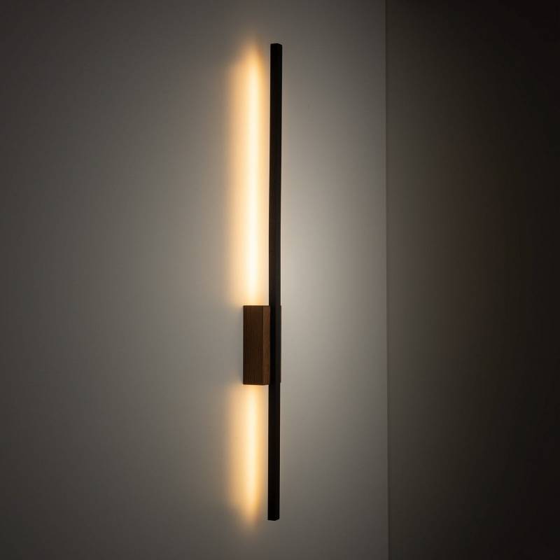 Flash Led Wandleuchte Leuchte Schwarz Nussbaum 79 Cm Holzlampe Beleuchtung Lampe B-Ware von no name