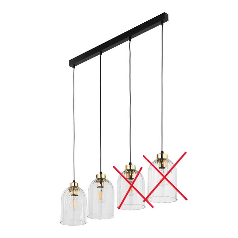 Glas-Hängeleuchte Satipo vierflammig transparent Deckenlampe SIEHE TEXT/FOTO von no name