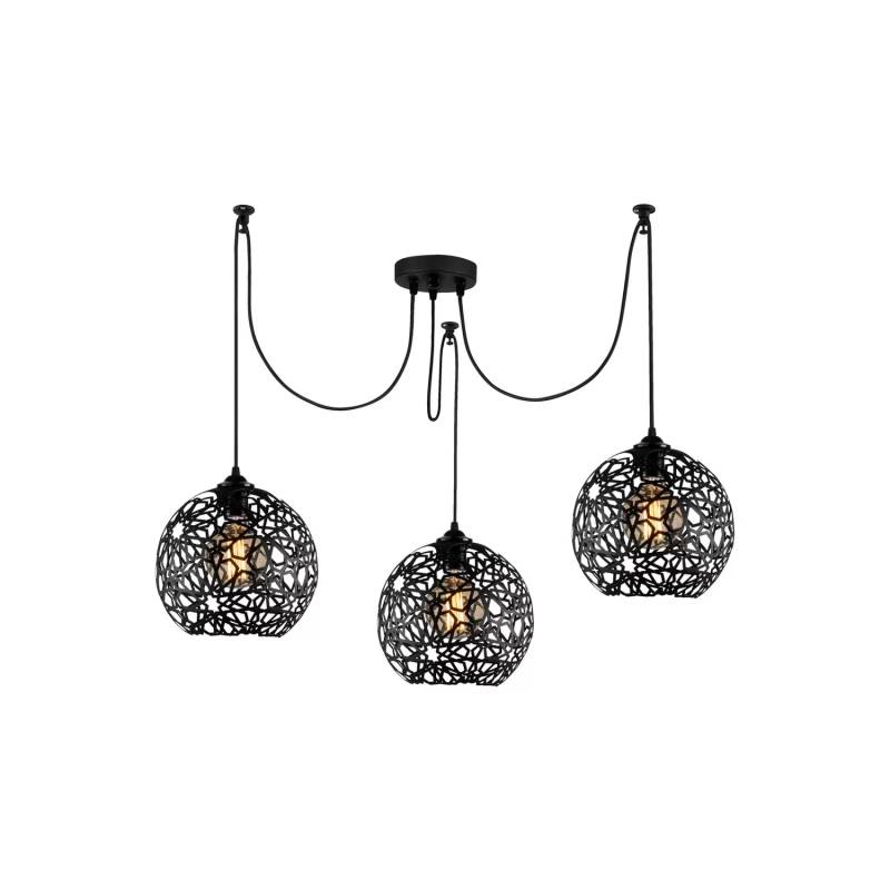Hängelampe Fellini Mr 897 3 Flg. Dezentral Schwarz E27 Deckenlampe Lampe Leuchte B-Ware von no name
