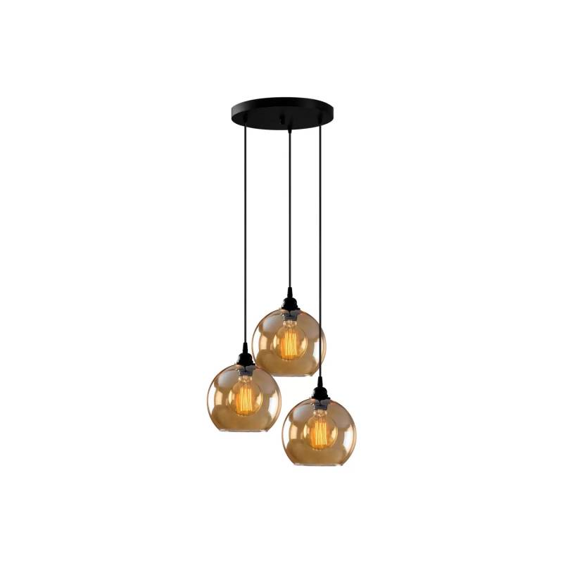 Hängelampe Gold 021 3 Flammig Rondell Glas ø20cm Hängeleuchte Lampe Leuchte Spot B-Ware von no name