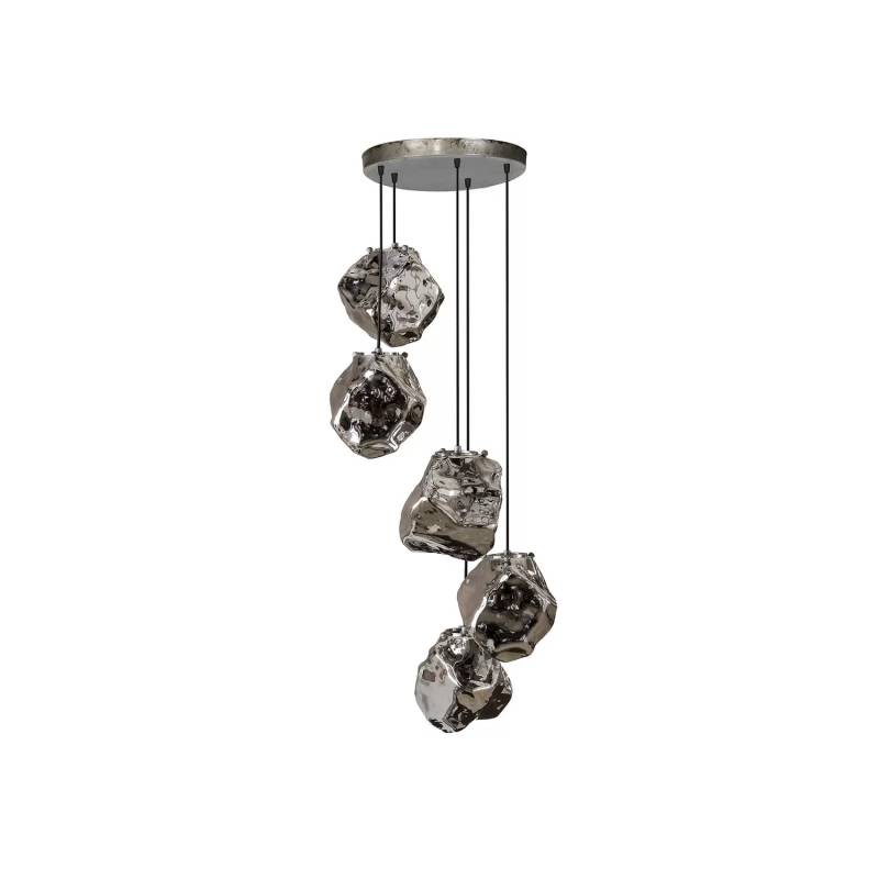 Hängelampe Guldenthal Glas Spirale 5 Flammig E27 Hängeleuchte Lampe Leuchte Spot B-Ware von no name