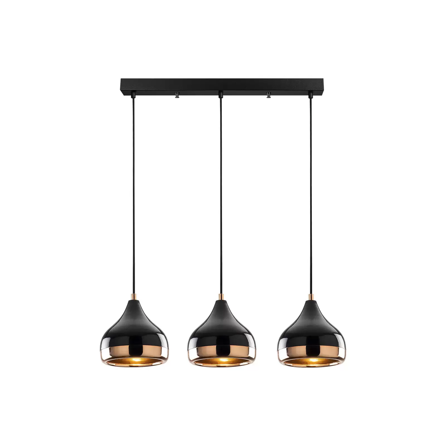 Hängelampe Yildo Hängeleuchte Deckenlampe Lampe 6877 3 Flg Linear Schwarz/Kupfer B-Ware von no name