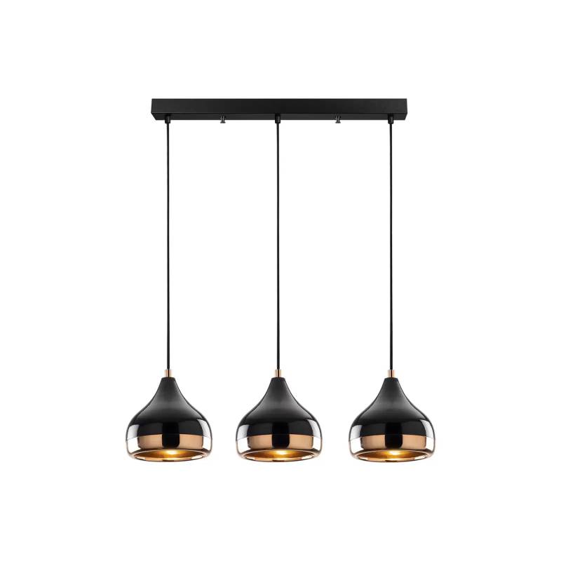 Hängelampe Yildo Hängeleuchte Deckenlampe Lampe 6877 3 Flg Linear Schwarz/Kupfer B-Ware von no name