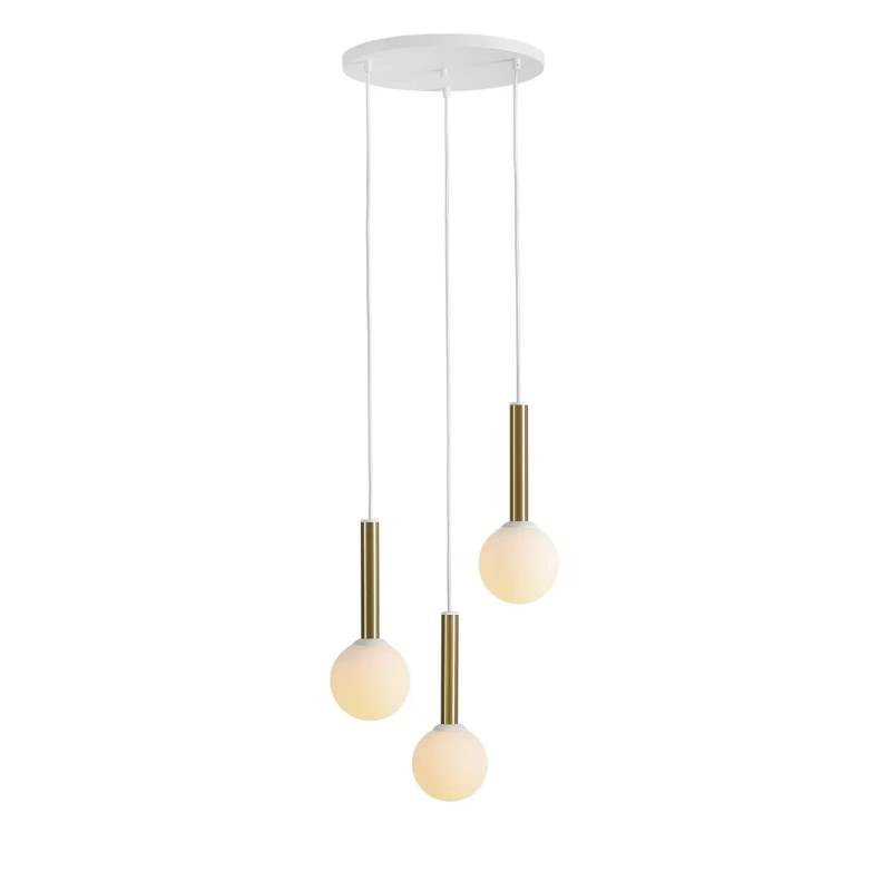 Hängeleuchte 1098 E 3 Flammig Weiß Messing Hängelampe Deckenlampe Deckenleuchte B-Ware von no name