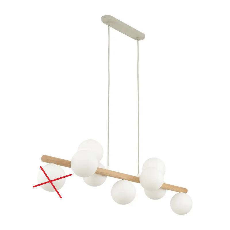 B-Ware Hängeleuchte Estera Opalglas Holz 9 Flg Hängelampe Lampe Leuchte Siehe Text/Foto von no name