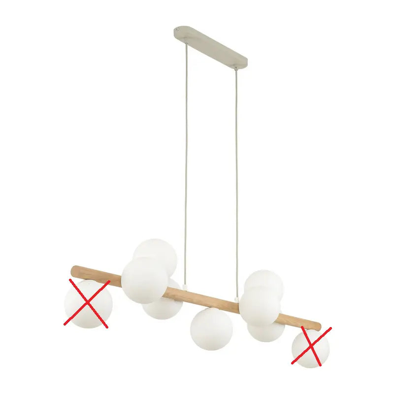 B-Ware Hängeleuchte Estera Opalglas Holz 9 Flg Hängelampe Lampe Siehe Text/Foto von no name