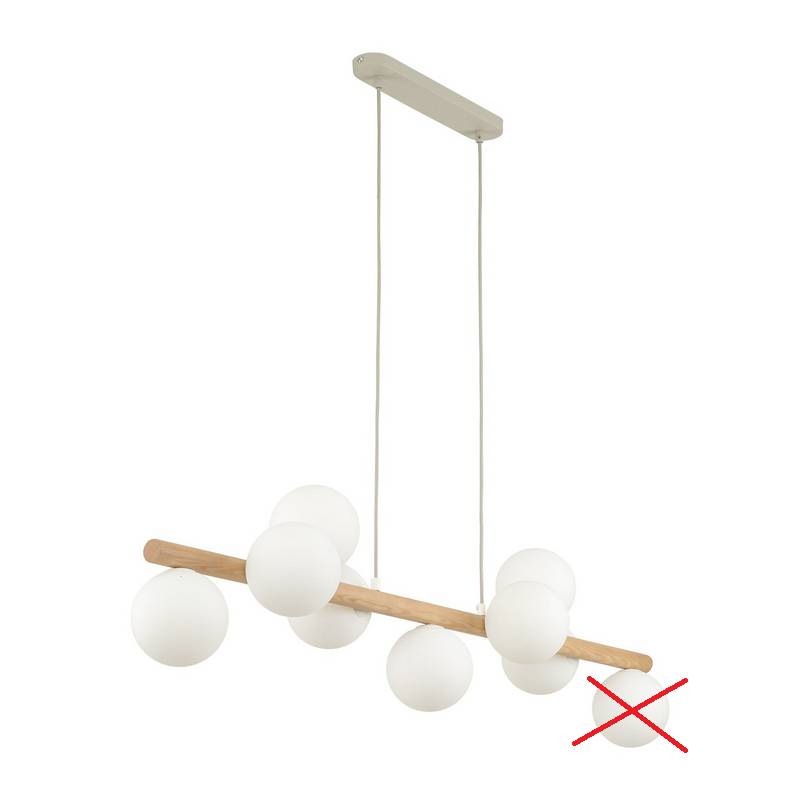 Hängeleuchte Estera Opalglas Holz Neunflammig Hängelampe Lampe Siehe Text/Foto B-Ware von no name