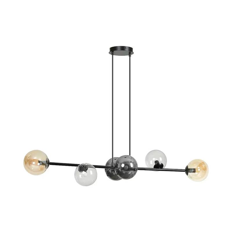 Hängeleuchte Glassy 6 Flg Grafit Amber Klar Glas 110 Cm Hängelampe Leuchte Lampe B-Ware von no name