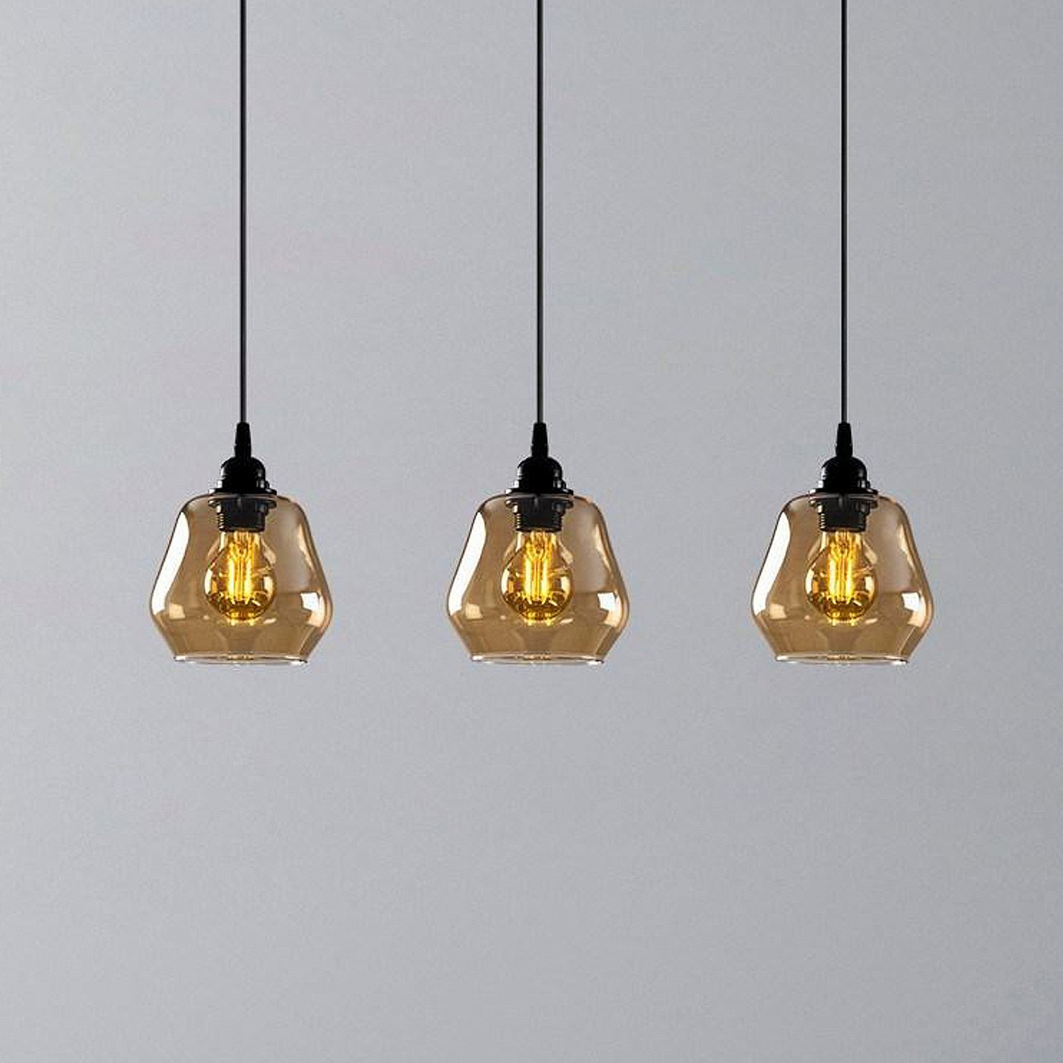 Hängeleuchte Gold 032 Gold Transparent Glas 3 Flammig Lang Deckenlampe Lampe B-Ware Hängeleuchte Gold 032 Gold Transparent Glas 3 Flammig Lang Deckenlampe Lampe B-Ware von no name