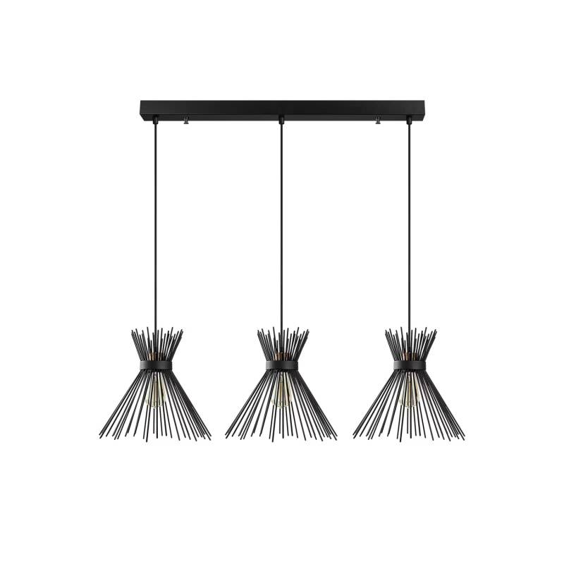 Hängeleuchte Kirpi 3088 3 Flammig Linear Schwarz Hängelampe Leuchte Deckenla650 B-Ware von no name