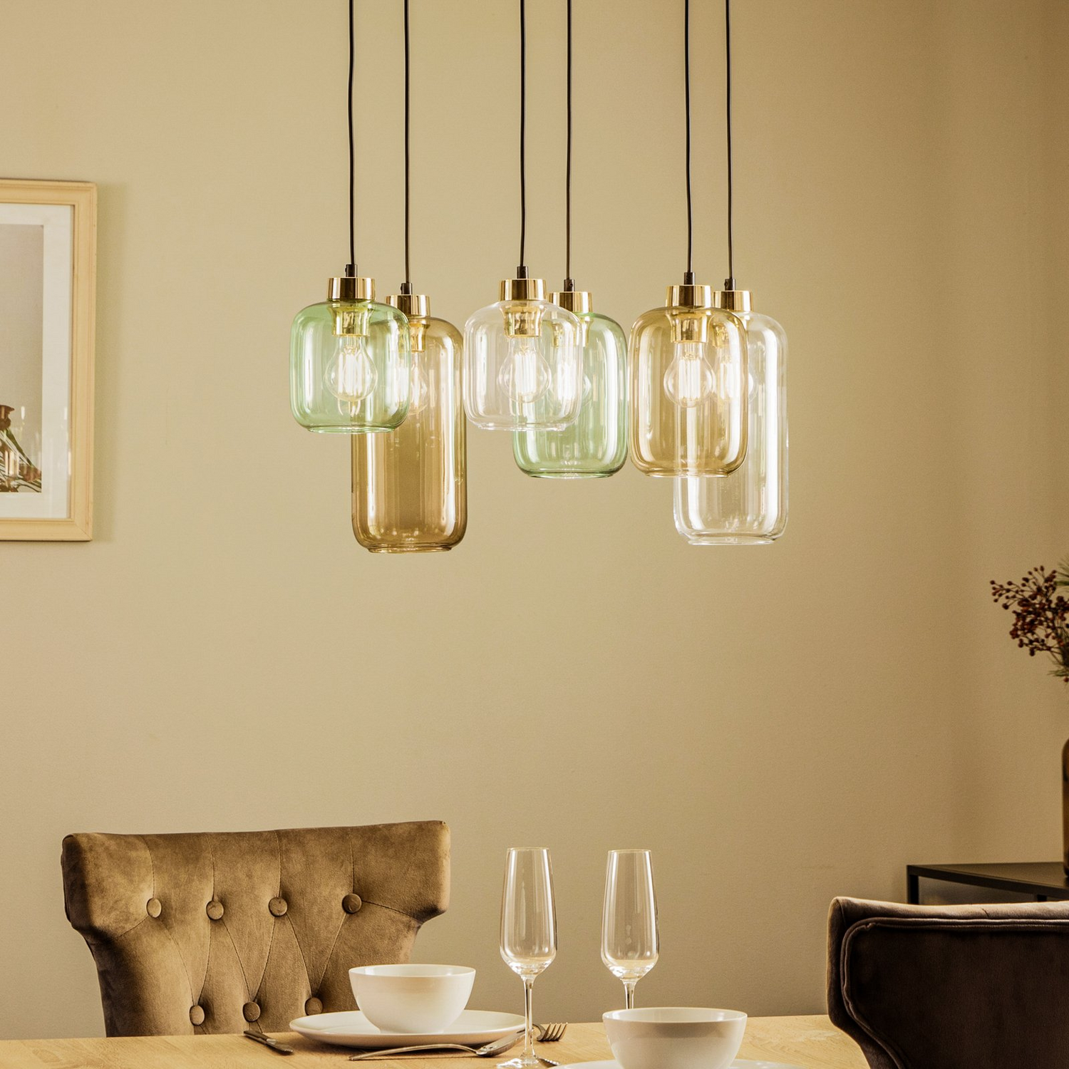 Hängeleuchte Marco Hängelampe Deckenlampe Leuchte Green 6 Flg. Klar Grün Br513 B-Ware Hängeleuchte Marco Hängelampe Deckenlampe Leuchte Green 6 Flg. Klar Grün Br513 B-Ware von no name