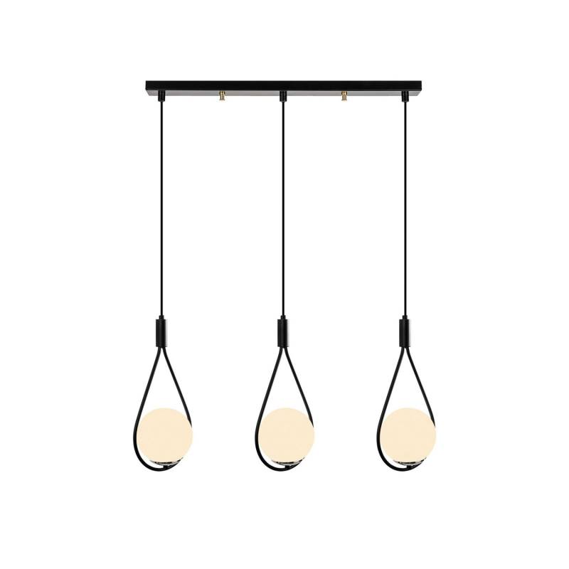 Hängeleuchte Mudoni Mr 939 3 Flg. Linear Schwarz Opalglas Deckenlampe Lampe Spot B-Ware von no name