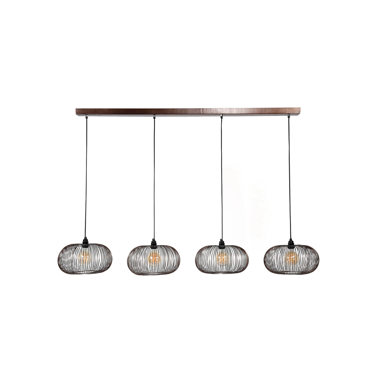 Hängeleuchte Rippberg Schwarz Vierflammig Deckenlampe Deckenleuchte Lampe Spot B-Ware von no name