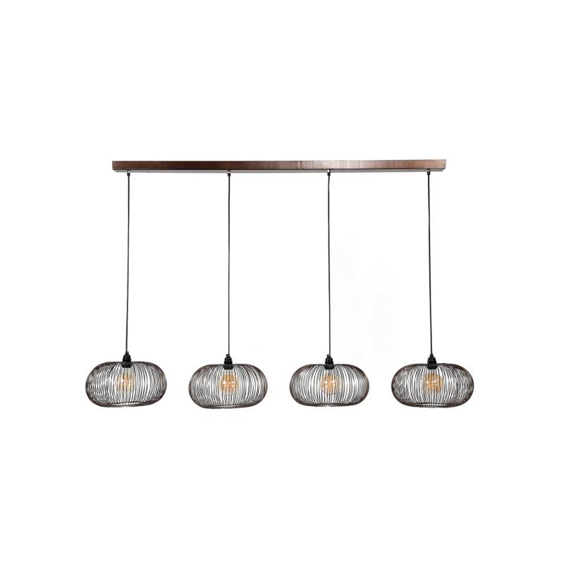 Hängeleuchte Rippberg Schwarz Vierflammig Deckenlampe Deckenleuchte Lampe Spot B-Ware von no name