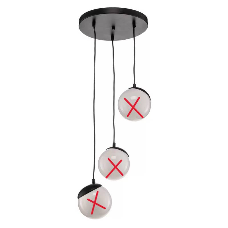 Hängeleuchte Sfera 3-flammig Glas/Metall schwarz Hängelampe SIEHE TEXT/FOTO von no name