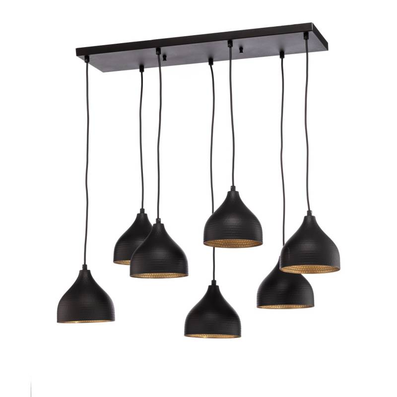 Hängeleuchte Tattoo 6221 7 Flammig Schwarz Gold Deckenlampe Hängelampe Lampe B-Ware von no name