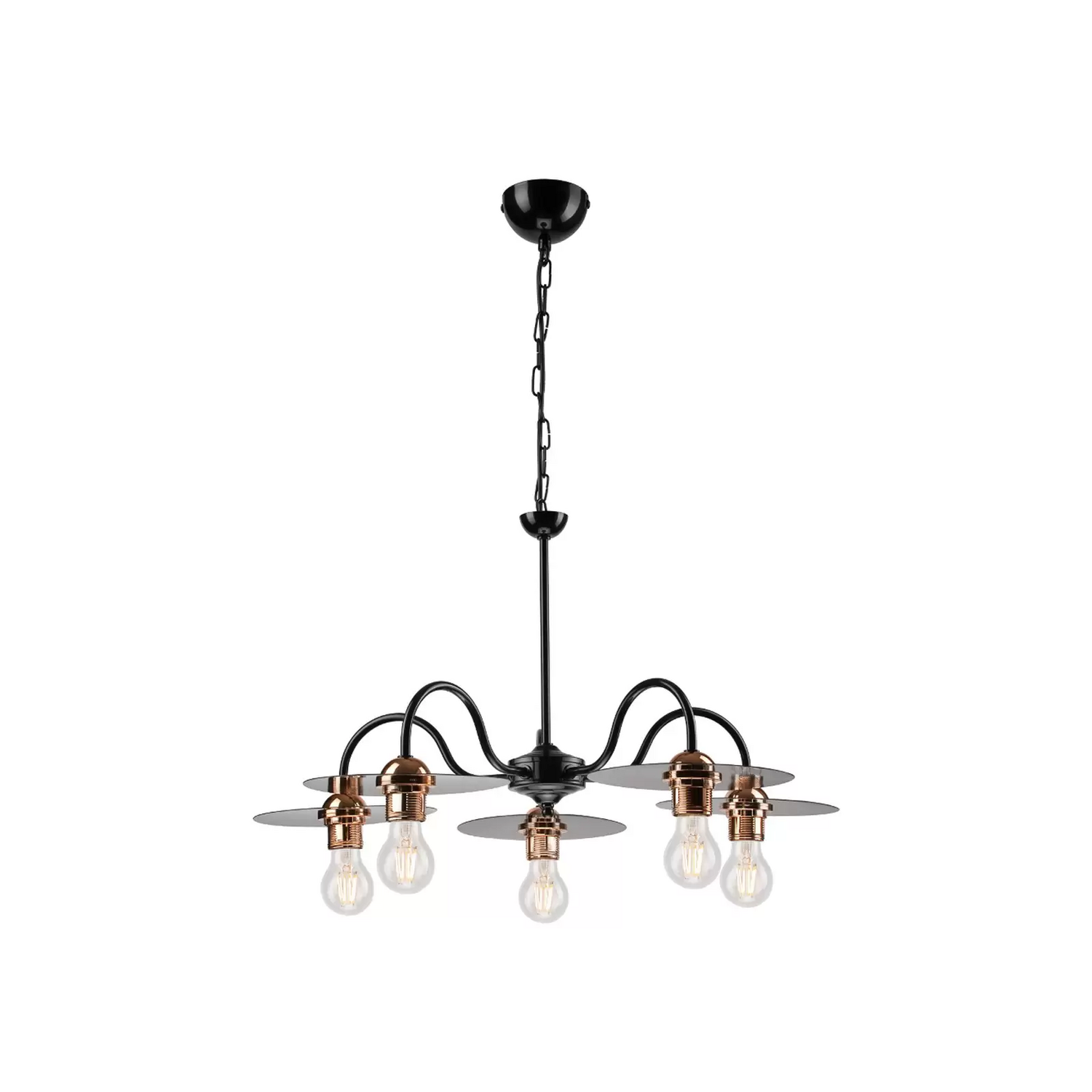 Hängeleuchte Yorik Fünfflammig Schwarz/Kupfer Hängelampe Lampe Leuchte Licht E27 B-Ware Hängeleuchte Yorik Fünfflammig Schwarz/Kupfer Hängelampe Lampe Leuchte Licht E27 B-Ware von no name
