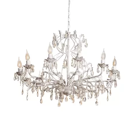 Kristall Kronleuchter Teresa Hängeleuchte Pendellampe Lampe Elfenbein 12 Flam893 B-Ware von no name