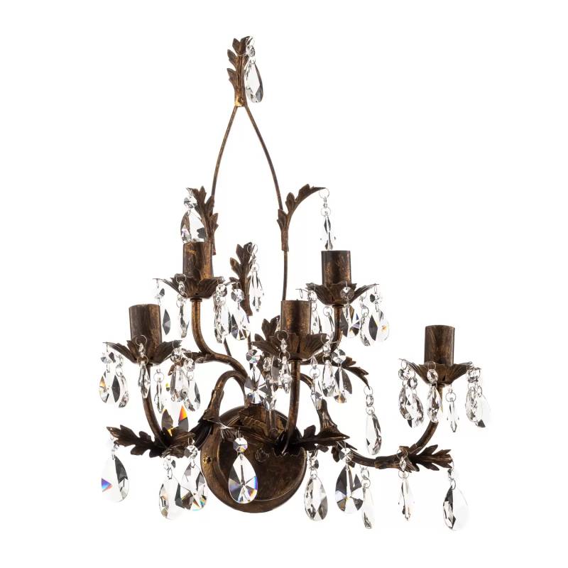 Kristall Wandleuchte Teresa Bronze Fünfflammig Wandlampe Lampe Leuchte Spot B-Ware von no name