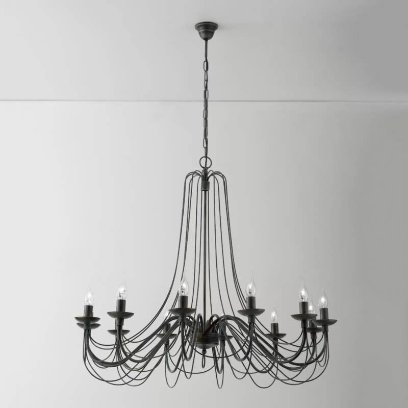 Kronleuchter Antonina Schwarz 12 Flammig Leuchte Deckenlampe Wohnzimmerlampe B-Ware von no name