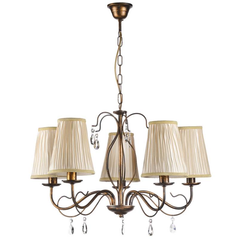 Kronleuchter Delia bronzefarben 5-flammig Ø 68 cm Deckenlampe Deckenleuchte Spot von no name