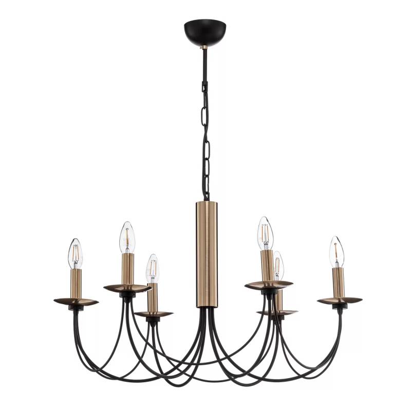 Kronleuchter Dofa Messing Antik/Schwarz Deckenlampe Deckenleuchte Lampe Leuchte B-Ware von no name