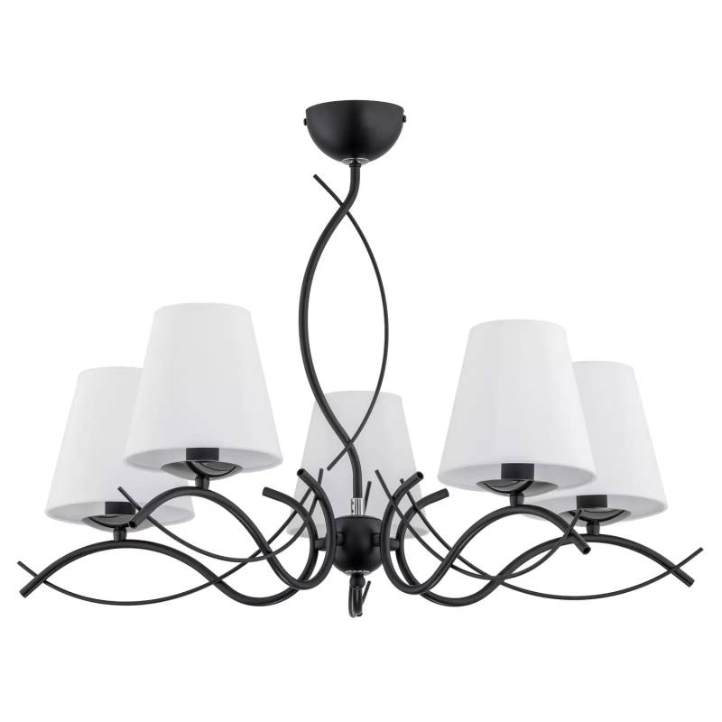 Kronleuchter Monza Fünfflammig Schwarz Leuchte Deckenlampe Deckenleuchte Lampe B-Ware von no name