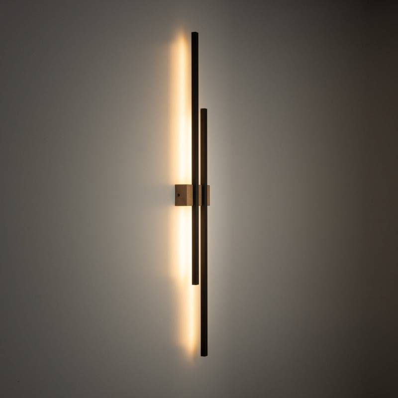 LED-Wandleuchte Flash schwarz kiefer Höhe 90 cm 2-flammig Wandlampe Lampe Spot von no name
