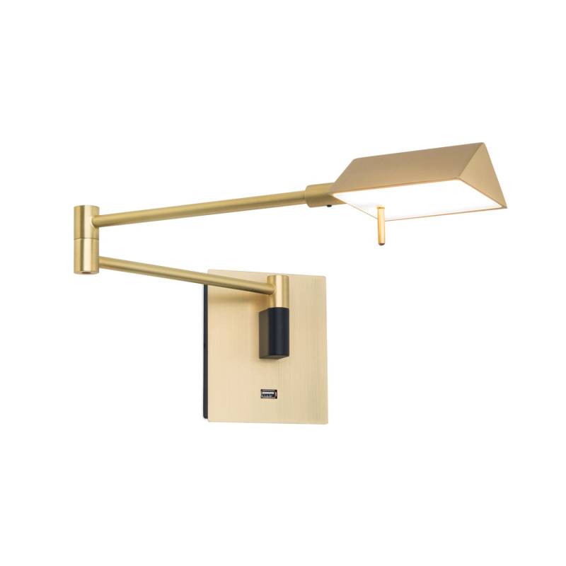 Led Wandleuchte Boston Usb Steckdose Leselampe Messing Touch Dimmer 6 W Lampe B-Ware von no name