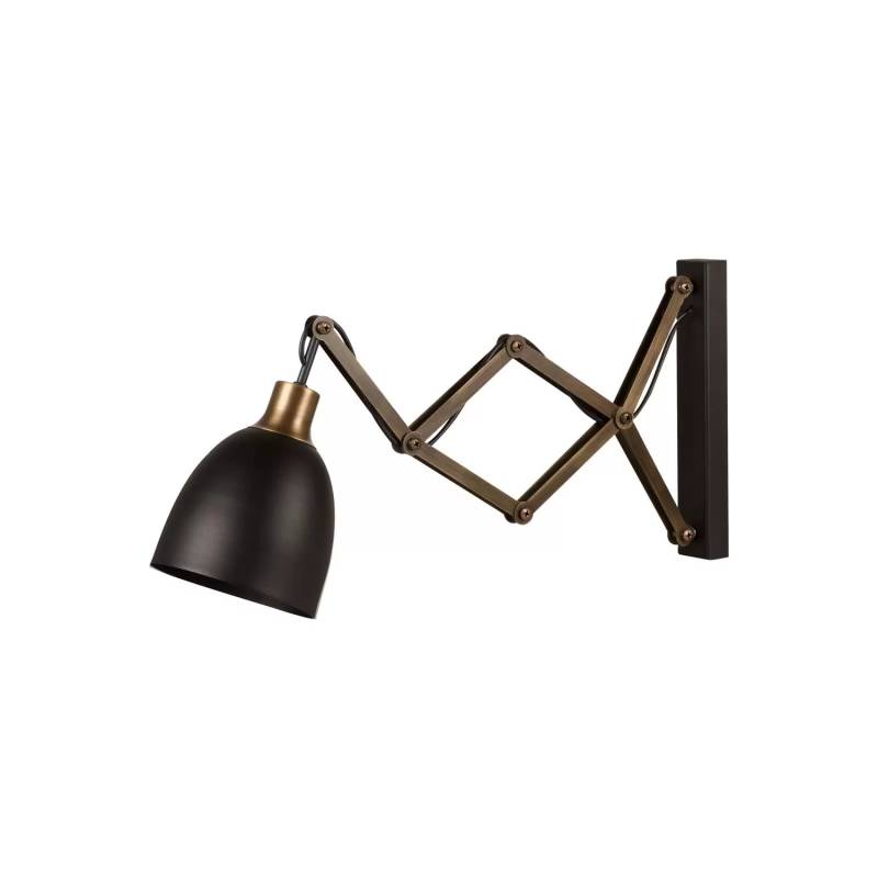 Scherenlampe Sivani Mr 725 Schwarz/Gold Antik Lampe Leuchte Wandleuchte Spot E27 B-Ware von no name