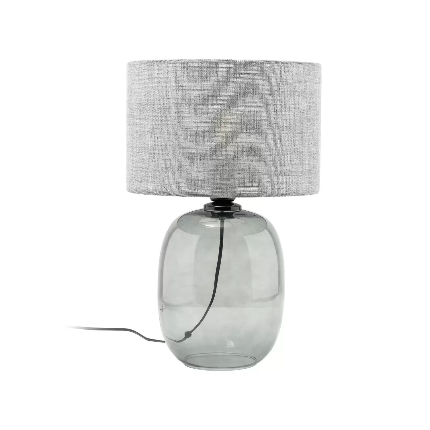 Tischlampe Melody Höhe 48 Cm Glas Rauchgrau Textil Grafit Tischleuchte Lampe B-Ware Tischlampe Melody Höhe 48 Cm Glas Rauchgrau Textil Grafit Tischleuchte Lampe B-Ware von no name